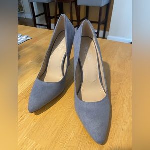 “Frosted Blue” Charles David Suede Pointed-Toe Pumps